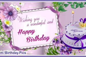 Happy Birthday Card With White Purple Cake For You Happy Birthday Card With White Purple Cake For You
