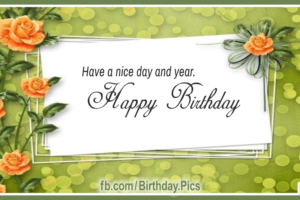 Orange Roses Green Happy Birthday Card Orange Roses Green Happy Birthday Card