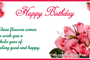 Romantic Pink Roses Happy Birthday Card Romantic Pink Roses Happy Birthday Card