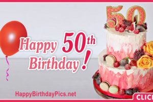 Happy 50th Birthday with Fig Cake Decoration Happy 50th Birthday with Fig Cake Decoration