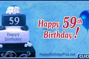 Happy 59th Birthday with Navy Blue Cake Happy 59th Birthday with Navy Blue Cake