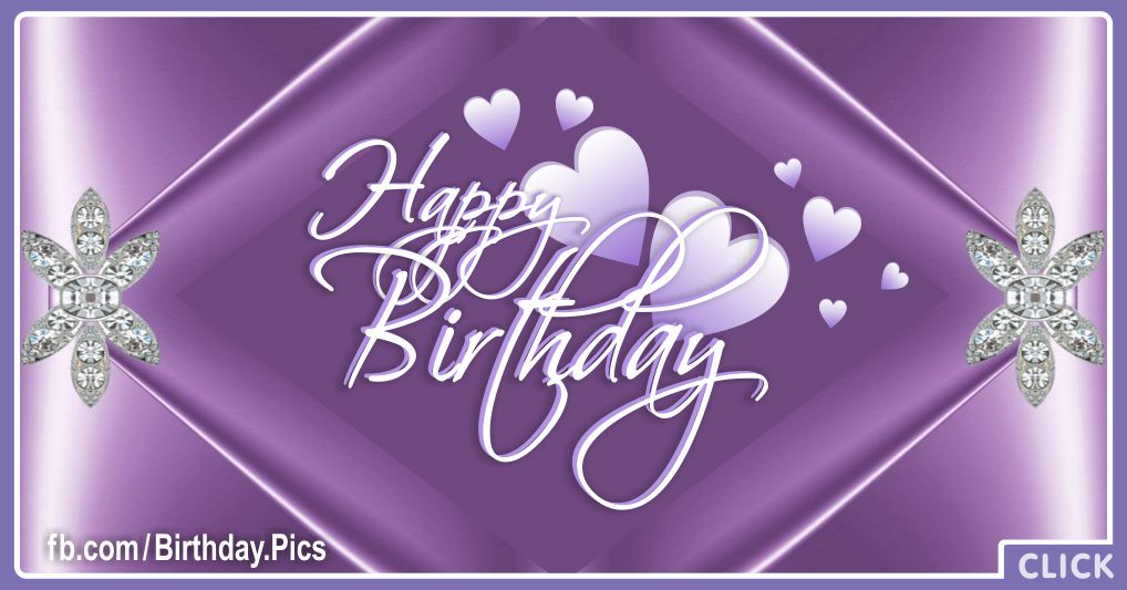 Happy Birthday Wishes for Grandmother Lilac Hearts Card