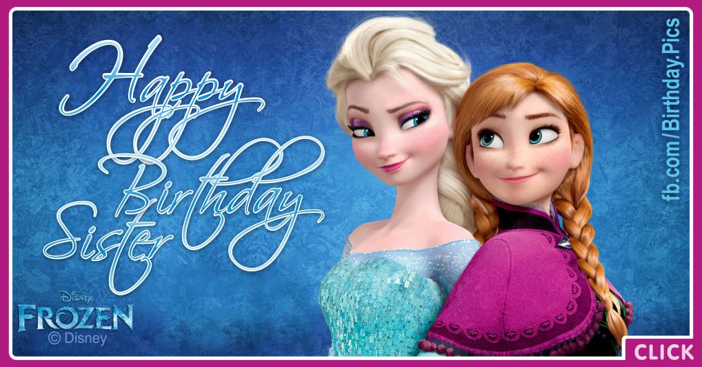 Frozen Sisters Elsa and Anna Birthday Card