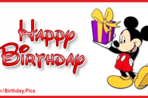 Happy Birthday Card With M. Mouse And Gift Ideas