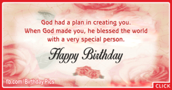 Happy Birthday Wishes and Bless E-Card