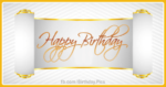 Happy Birthday Wishes with Elegant Edict Paper Roll