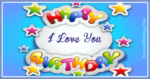 Happy birthday card with colored stars 020
