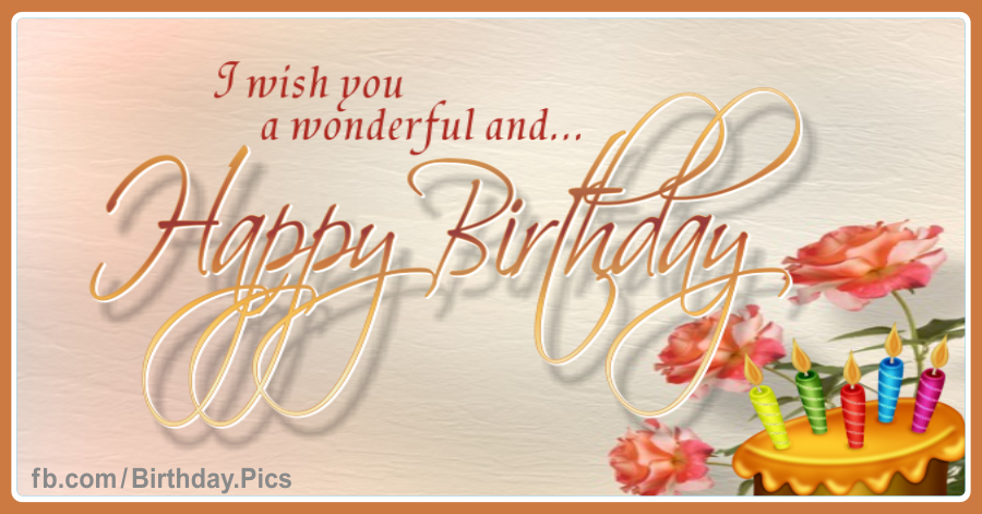 Happy Birthday Wish Messages with Gold Theme Card