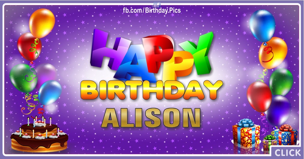 Happy Birthday Alison