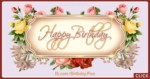 Golden plaque vintage roses birthday card - 615