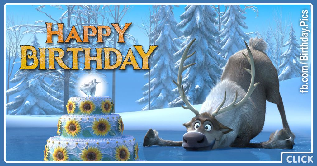 Frozen Sven the reindeer celebrates your birthday - FZN010