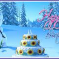 Frozen birthday cake and Olaf picture - FZN013