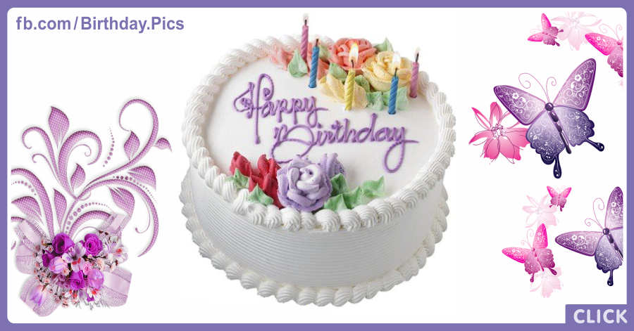 Happy Birthday Wish Messages with White Cake Card