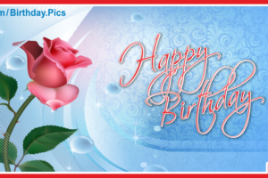 Happy Birthday To You With Single Pink Rose