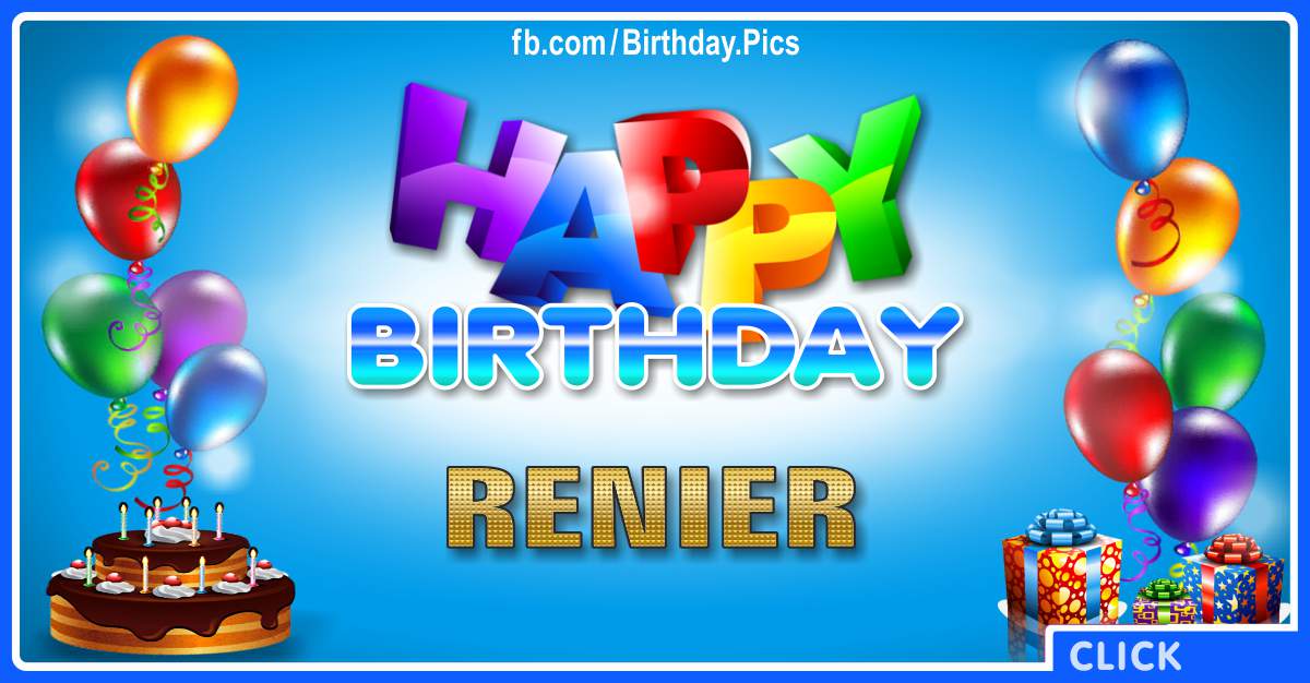 Happy Birthday Renier Personalized Card for you