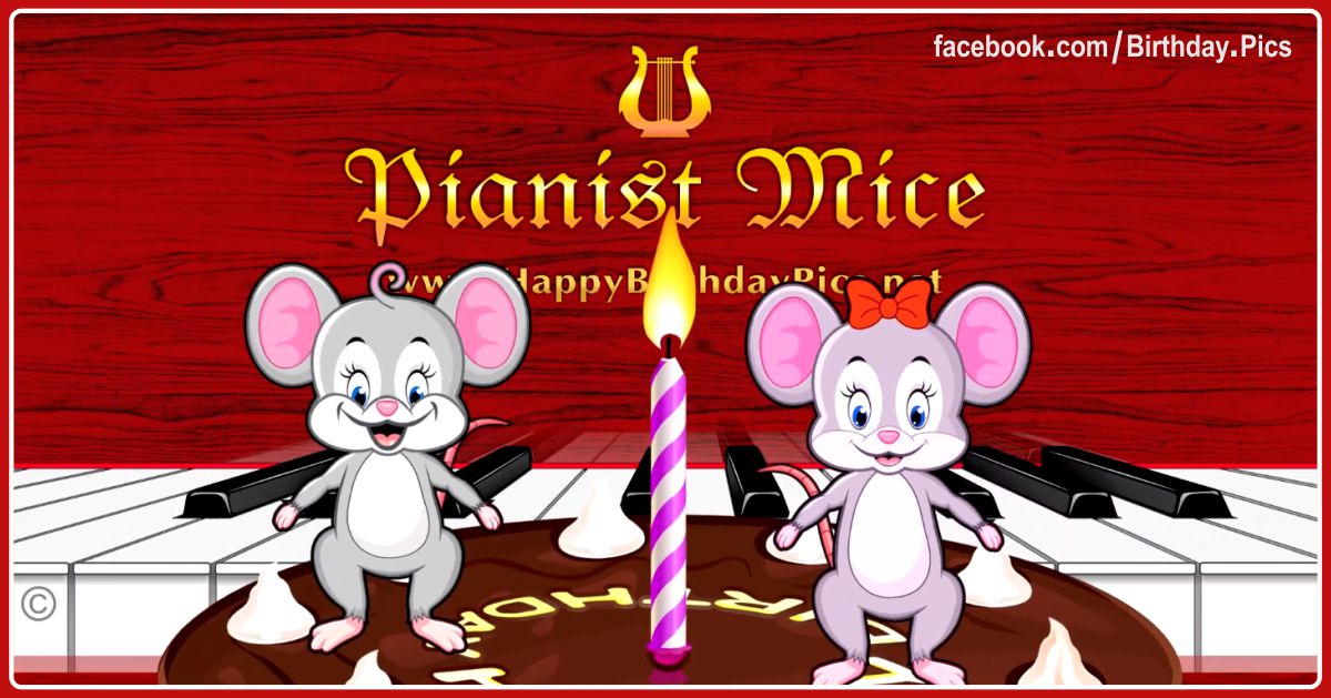 Pianist Mice Happy Birthday - 2