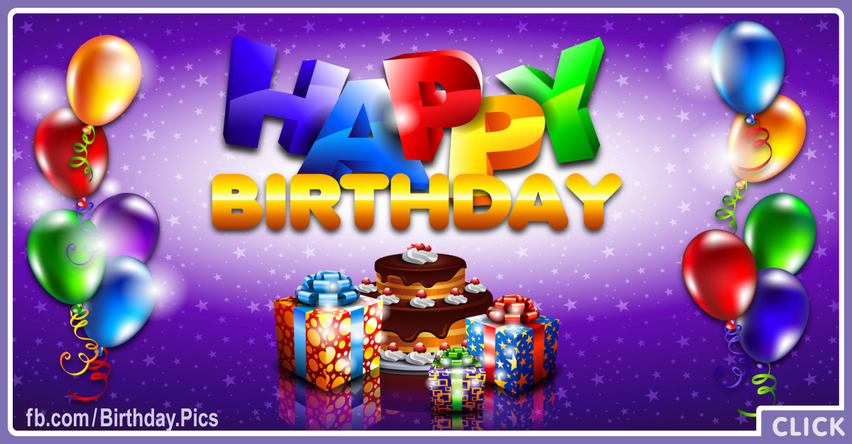 Happy Birthday Balloons Gifts Card for celebrating