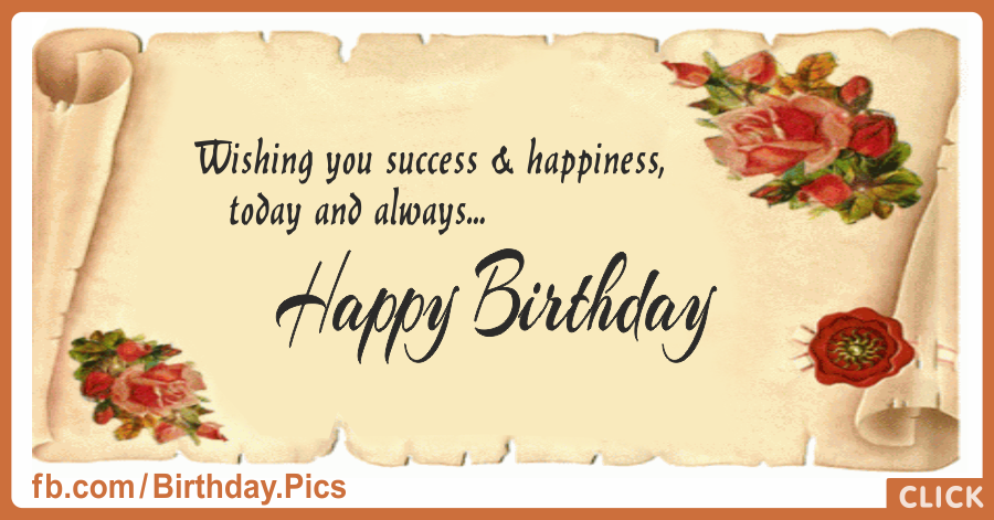 Antique Paper Happy Birthday Card for celebrating