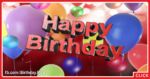 Balloons 3D Text Happy Birthday Card