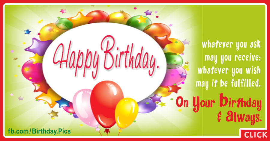 Balloons Circle Green Happy Birthday Card for celebrating