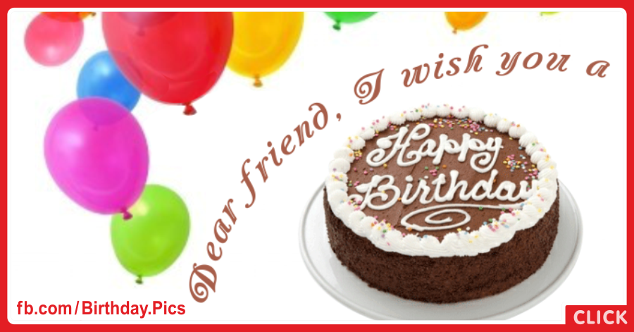 Balloon For Dear Friend Birthday Card for celebrating