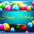 Balloons On Blue Happy Birthday Card