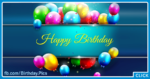 Balloons On Blue Happy Birthday Card