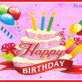Balloons On Pink Happy Birthday Card