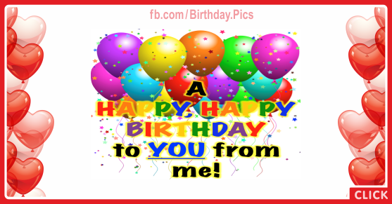 Balloons Star Confetti Happy Birthday Card for celebrating