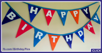 Banner Flags Happy Birthday Card