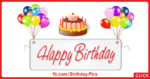 Banner With Balloons Happy Birthday Card