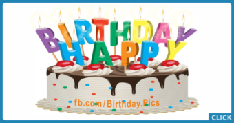 Big Letter Candles Cake Happy Birthday Card