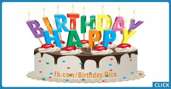 Big Letter Candles Cake Happy Birthday Card for celebrating