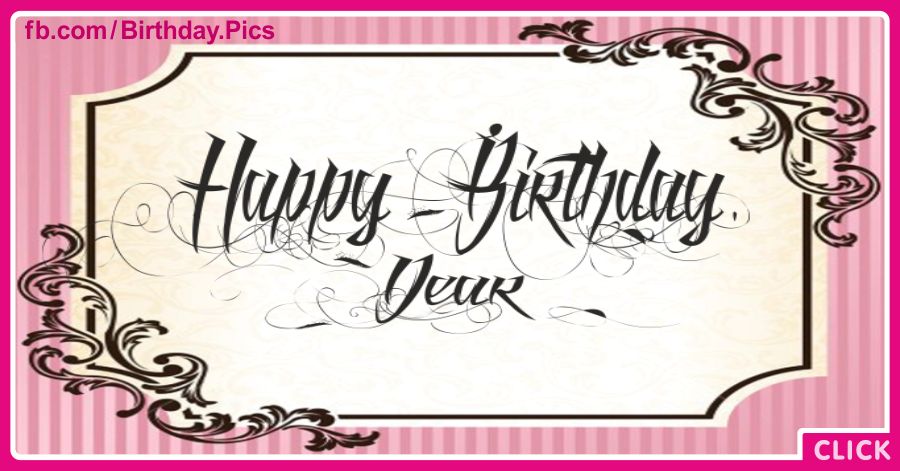 Black White Pink Happy Birthday Card for celebrating