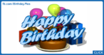 Blue 3D Happy Birthday Card