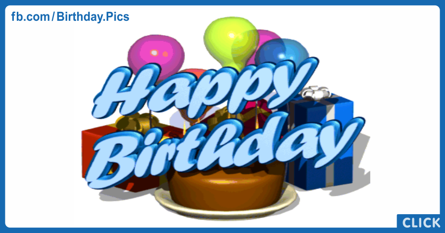 Blue 3D Happy Birthday Card for celebrating