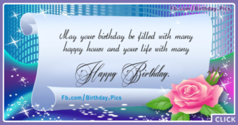 Blue Paper Happy Birthday Card
