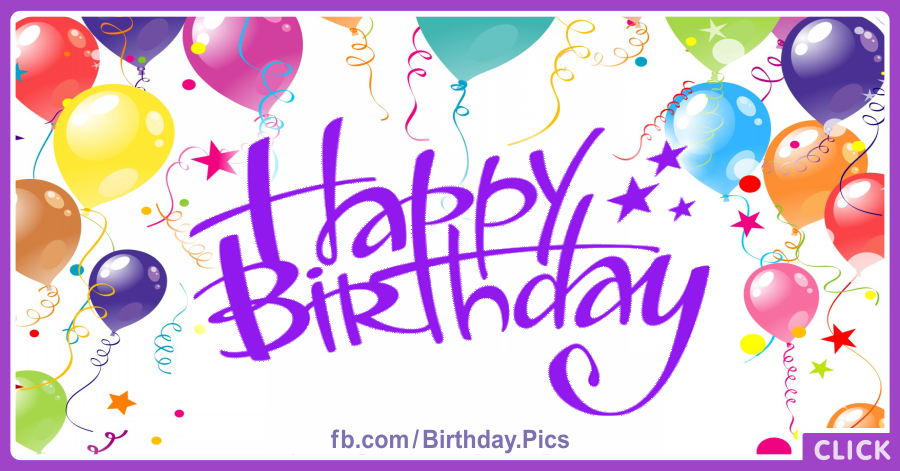 Bright Balloons On White Birthday Card : Birthday Wishes