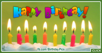 Cake Candles Beautiful Happy Birthday Card