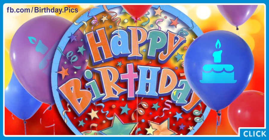 Cake Pics On Balloons Happy Birthday Card for celebrating