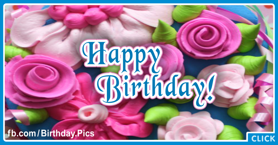 Candy Roses Pink Happy Birthday Card for celebrating