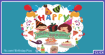 Cheerful Children Happy Birthday Card