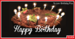 Chocolate Cake Candles Happy Birthday Card