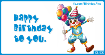 Clown Boy Happy Birthday Card