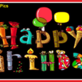 Colorful Letter On Black - Birthday Card