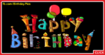 Colorful Letter On Black - Birthday Card