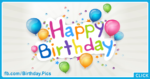 Confetti Balloons Blue Happy Birthday Card