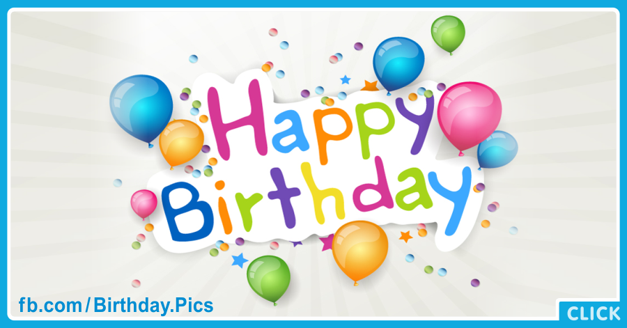 Confetti Balloons Blue Happy Birthday Card for celebrating