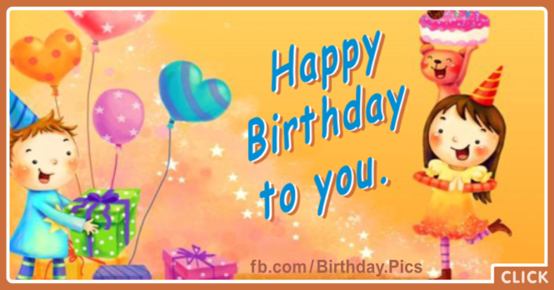 Cheerful Children Happy Birthday Card