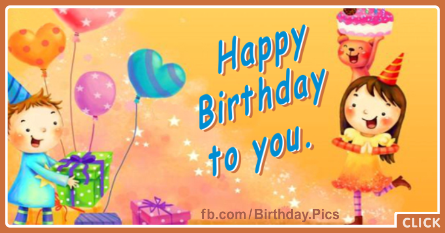 Cute Children Party Happy Birthday Card for celebrating